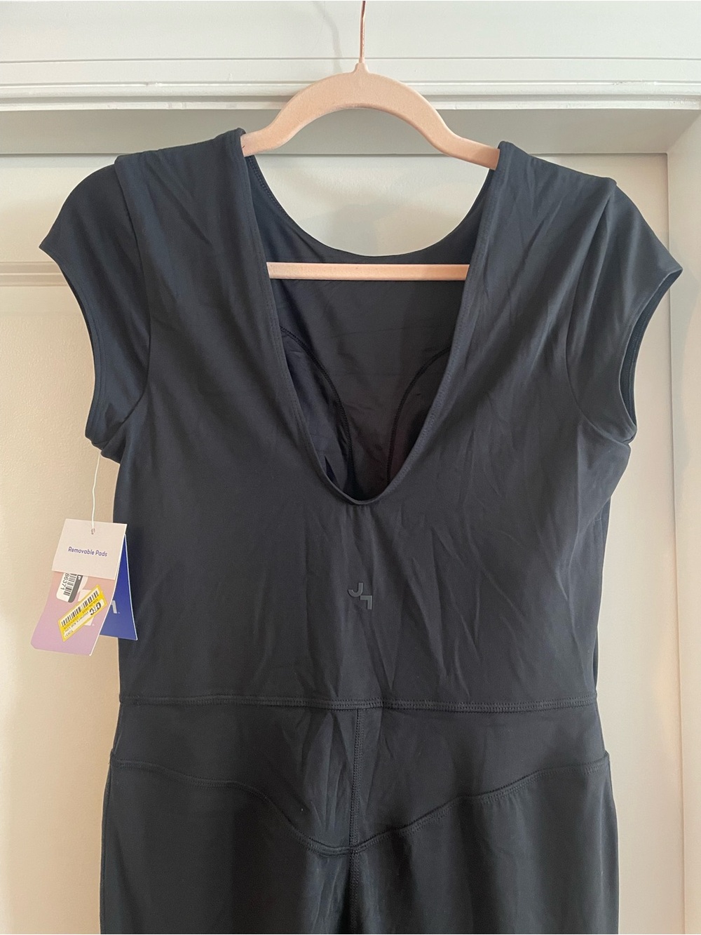JoyLab Black Cap-Sleeve Flare, Low Back Jumpsuit - Picture 3 of 6